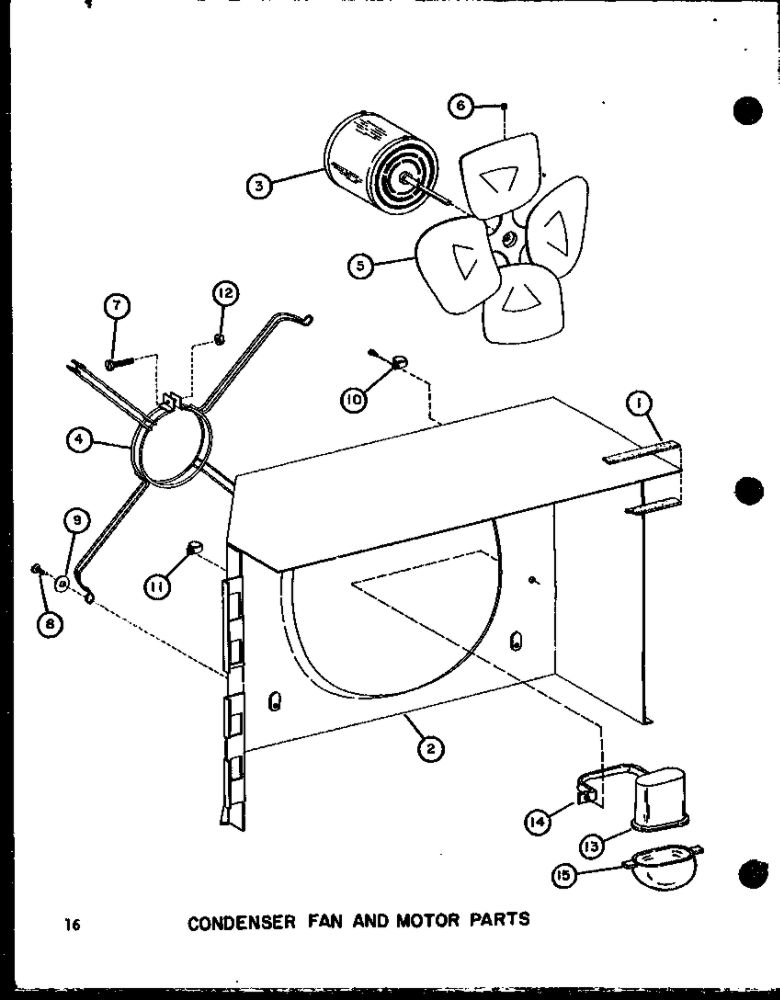 Condenser Fan And Motor Parts 2 Diagram and Parts List for RHQ60-001 P55201-51C Amana Air Conditioner