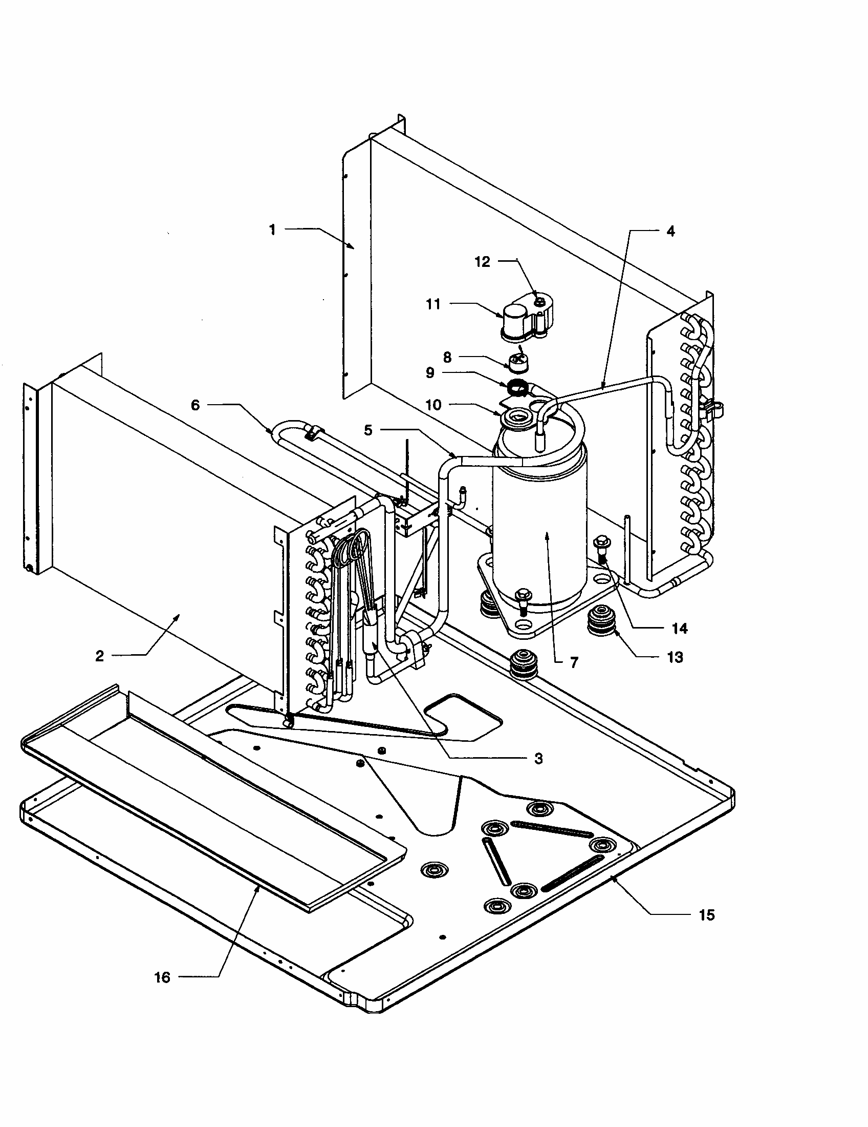 Evaportator/condenser/compressor Diagram and Parts List for RE18090C2DR REV A Amana Air Conditioner