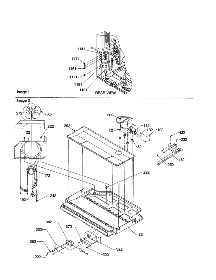Machine Compartment Diagram and Parts List for BRD18V1E-P1326501WB  Amana Refrigerator