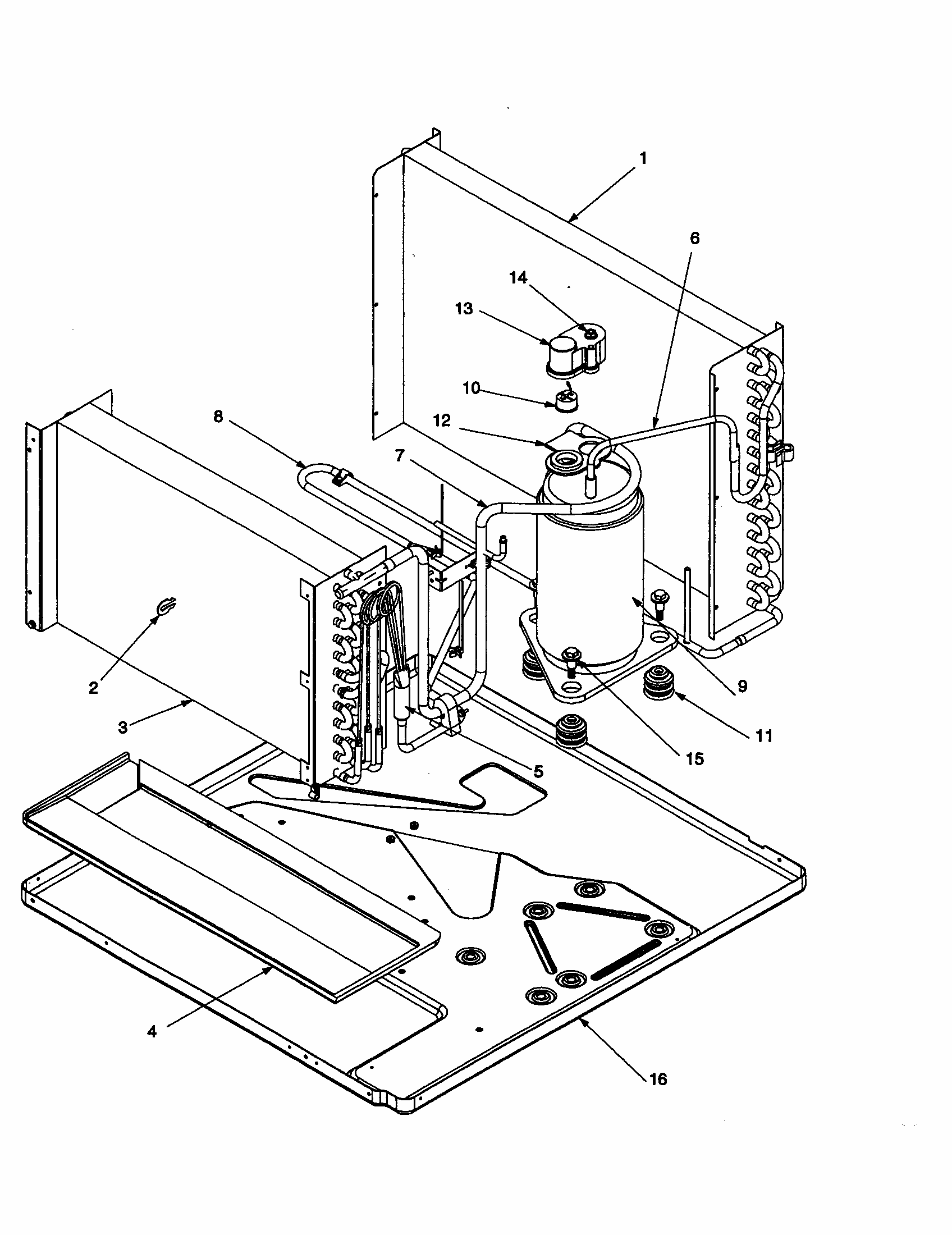 Compressor Assembly Diagram and Parts List for RE14010C2D REV C Amana Air Conditioner