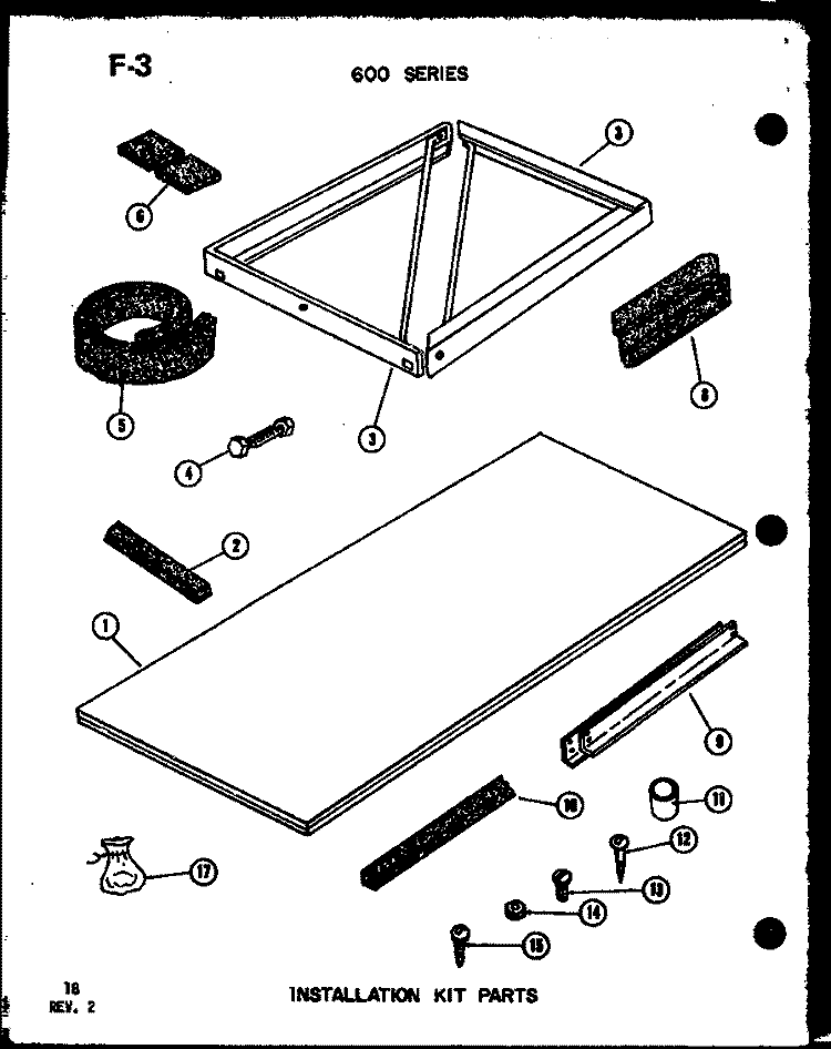 INSTALLATION KIT PARTS Diagram and Parts List for 6243P P6711931R Amana Air Conditioner