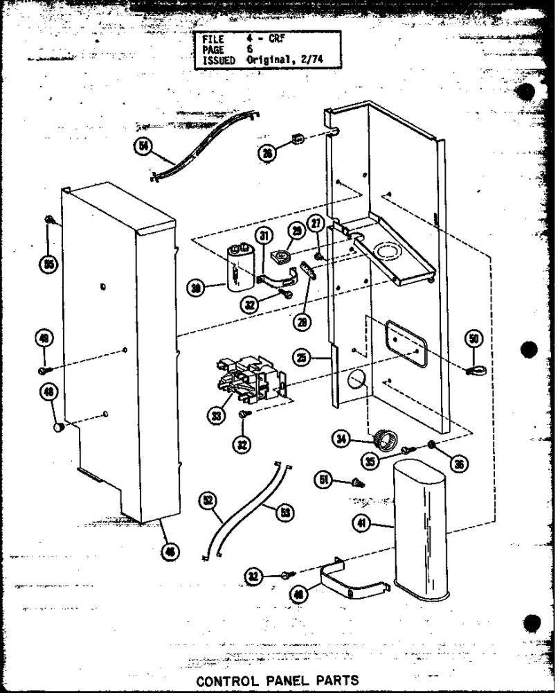 Control Panel Parts Diagram and Parts List for CRF3-1J P55057-4C Amana Air Conditioner