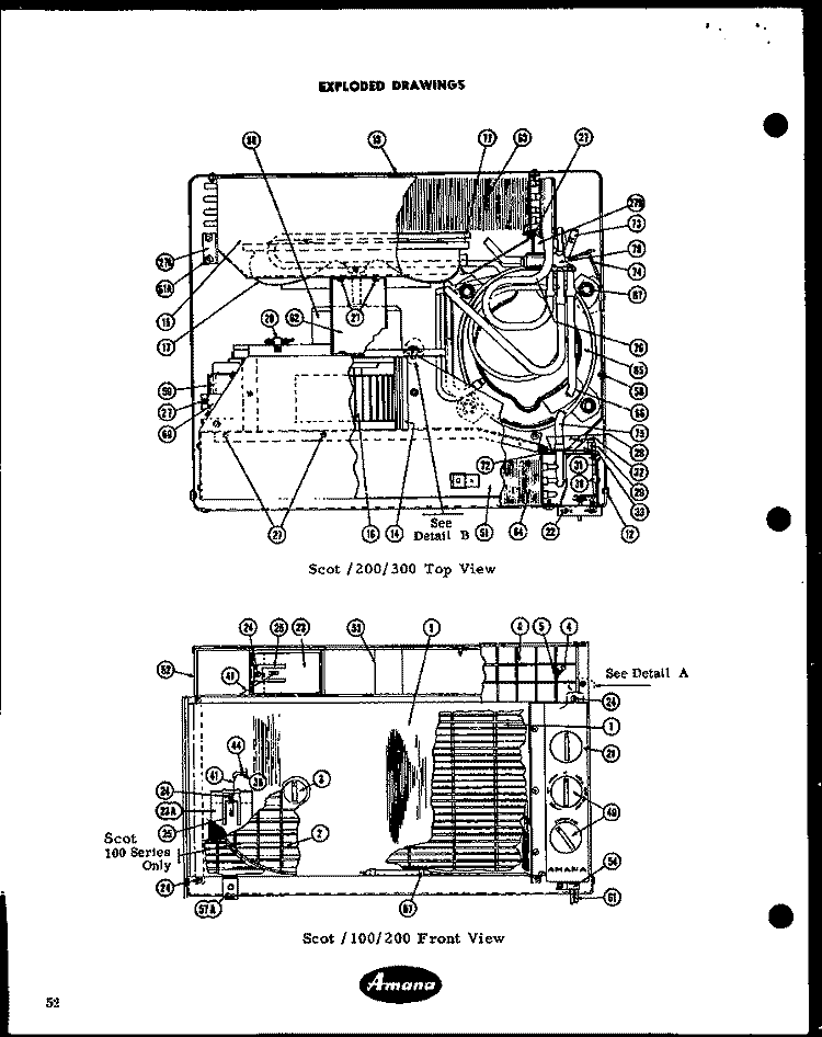 Page 1 Diagram and Parts List for 7-5W  Amana Air Conditioner
