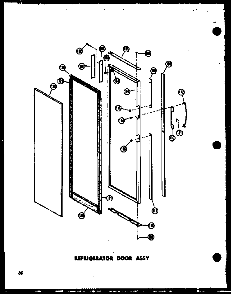 Refrigerator Door Assy Diagram and Parts List for SD19W-P60340-70W  Amana Refrigerator