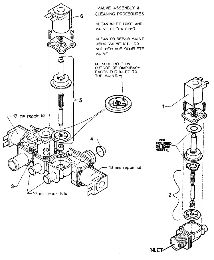 WATER VALVE Diagram and Parts List for  Maytag Washer