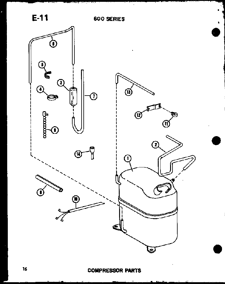 Compressor Parts Diagram and Parts List for ES619-3S P67119-16R Amana Air Conditioner