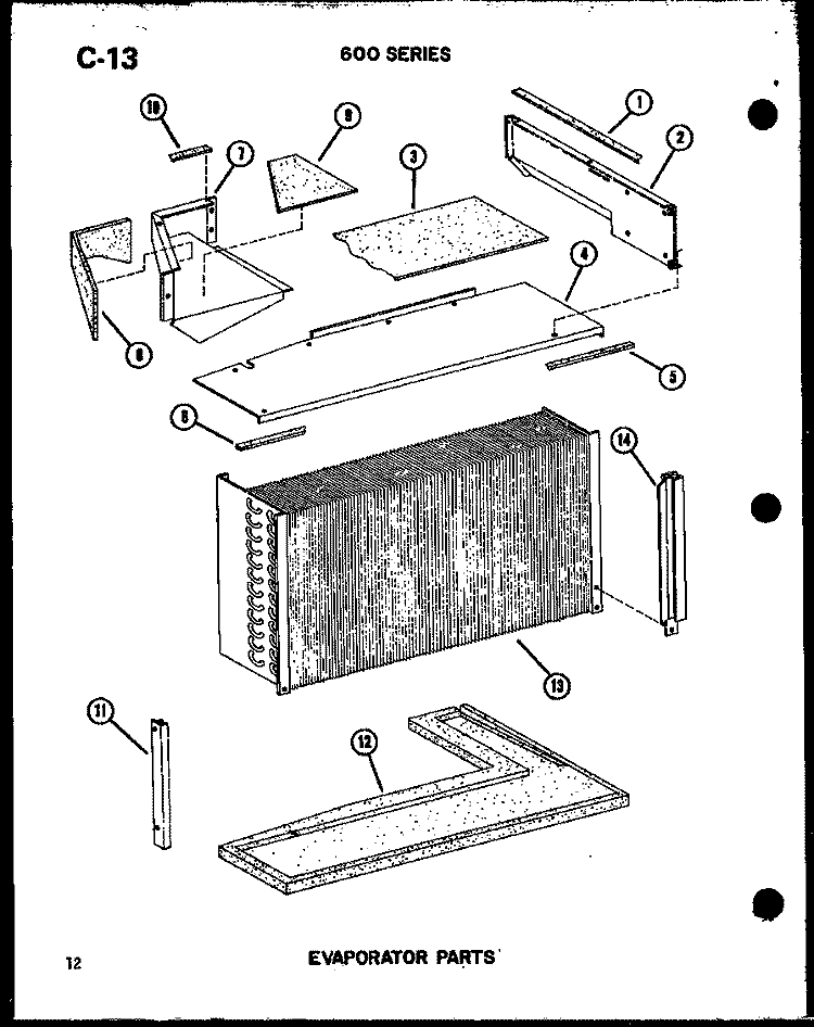 EVAP PARTS Diagram and Parts List for ES614-2R P5472097R Amana Air Conditioner