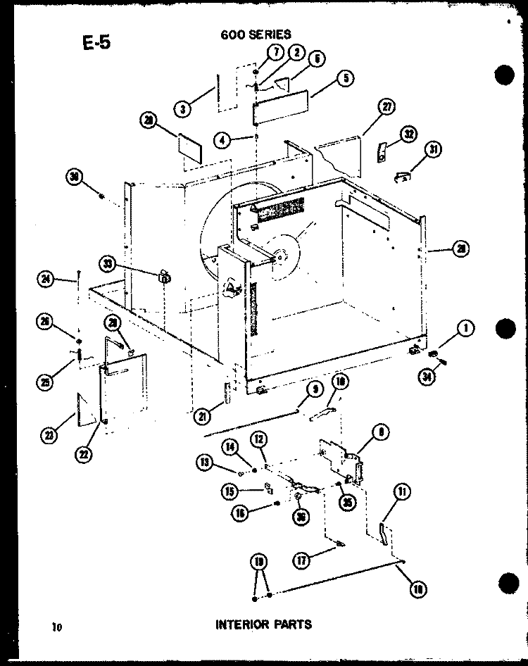 INTERIOR PARTS Diagram and Parts List for ES6243S P6711917R Amana Air Conditioner