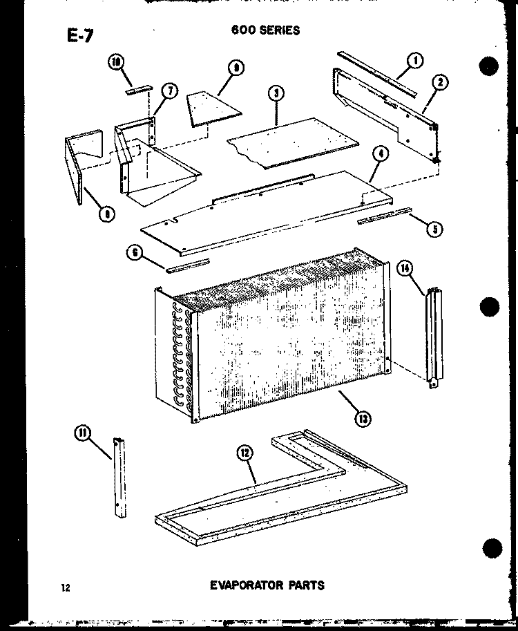 EVAP PARTS Diagram and Parts List for ES6243S P6711917R Amana Air Conditioner