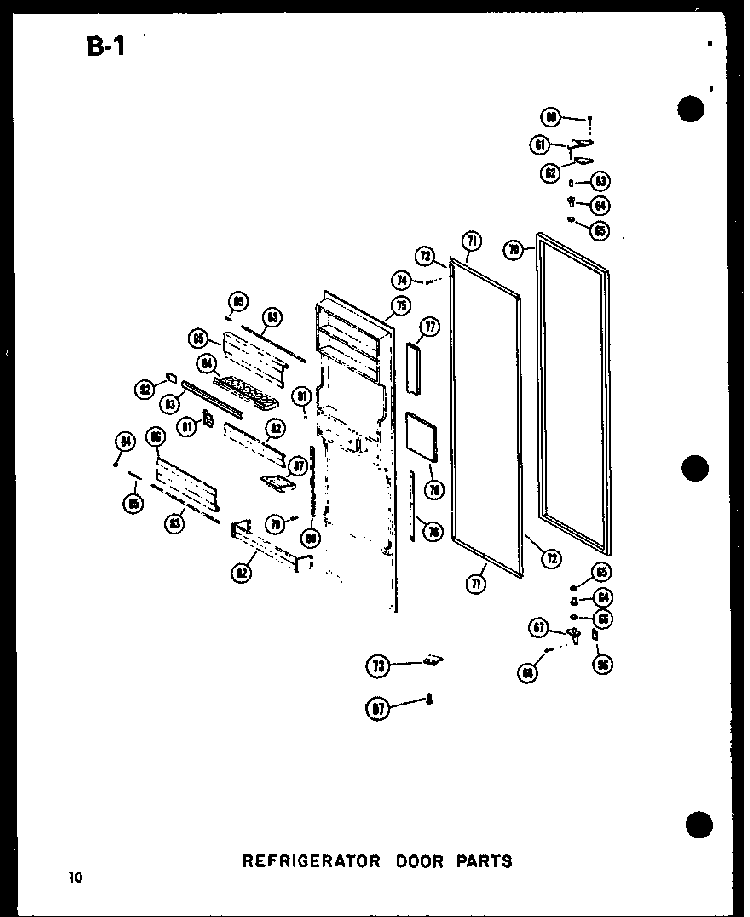 Refrigerator Door Parts Diagram and Parts List for SDI22W-P60350-32W  Amana Refrigerator