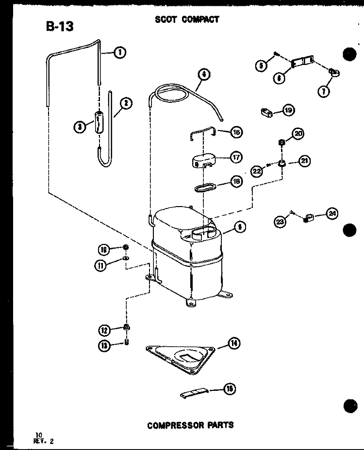 COMPRESSOR PARTS Diagram and Parts List for ES122ML P5497460R Amana Air Conditioner