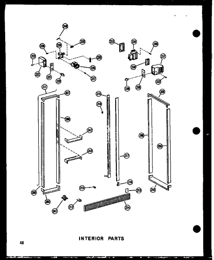 Interior Parts Diagram and Parts List for SDI22N-1-C-P60230-91WC  Amana Refrigerator