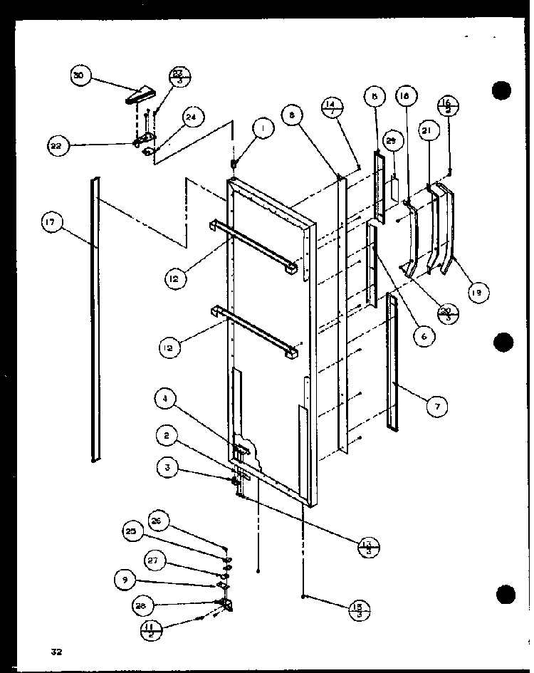 Section 6 Diagram and Parts List for SL22JB-P1116005W  Amana Refrigerator