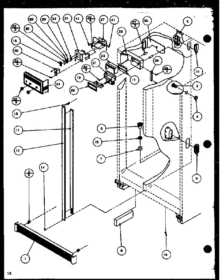 Section 1 Diagram and Parts List for SDB20H-P7836031W  Amana Refrigerator