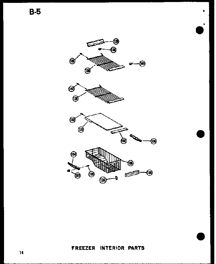 Freezer Interior Parts Diagram and Parts List for SDI22W-P60350-32W  Amana Refrigerator