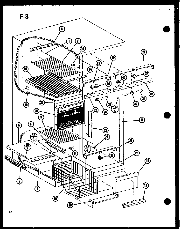 Freezer Shelves Diagram and Parts List for SLDI22F-C-P75400-19WC  Amana Refrigerator