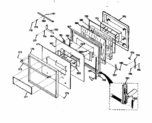 Upper Oven Porcelain Door Diagram and Parts List for 8504277791  Kenmore Range