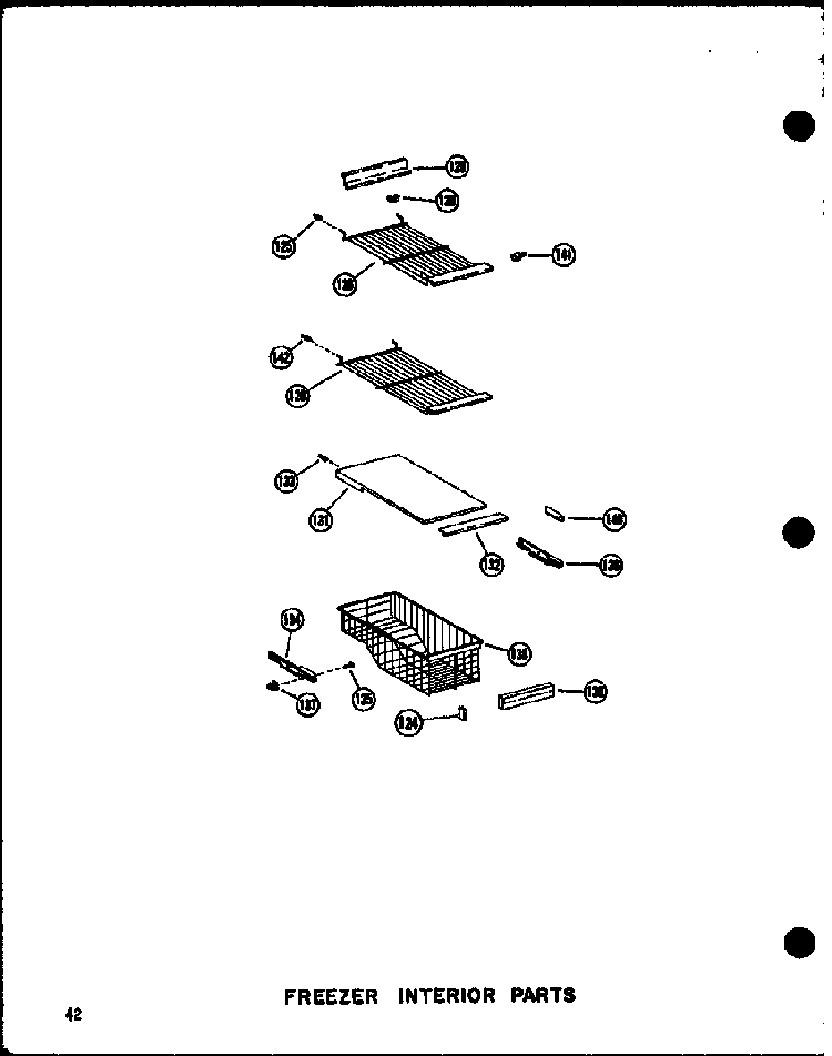 Freezer Interior Parts Diagram and Parts List for SDI22N-1-C-P60230-91WC  Amana Refrigerator