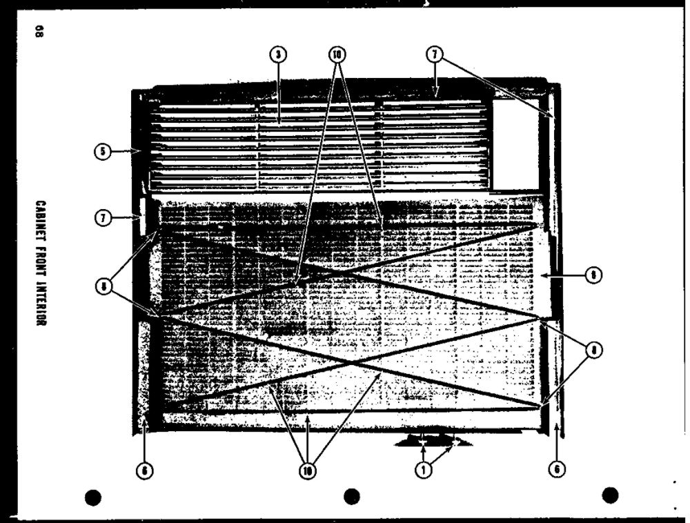 Cabinet Front Interior 2 Diagram and Parts List for LKG-341HE  Amana Air Conditioner