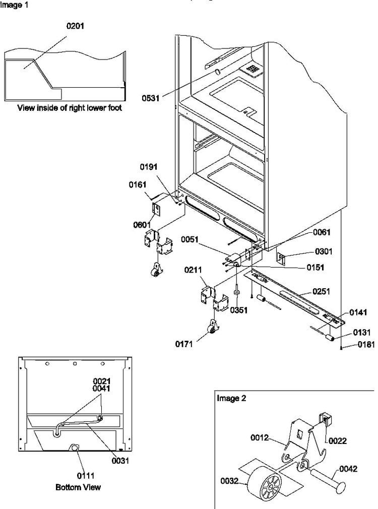 Insulation & Roller Assy Diagram and Parts List for BX21TW-P1196515WW  Amana Refrigerator