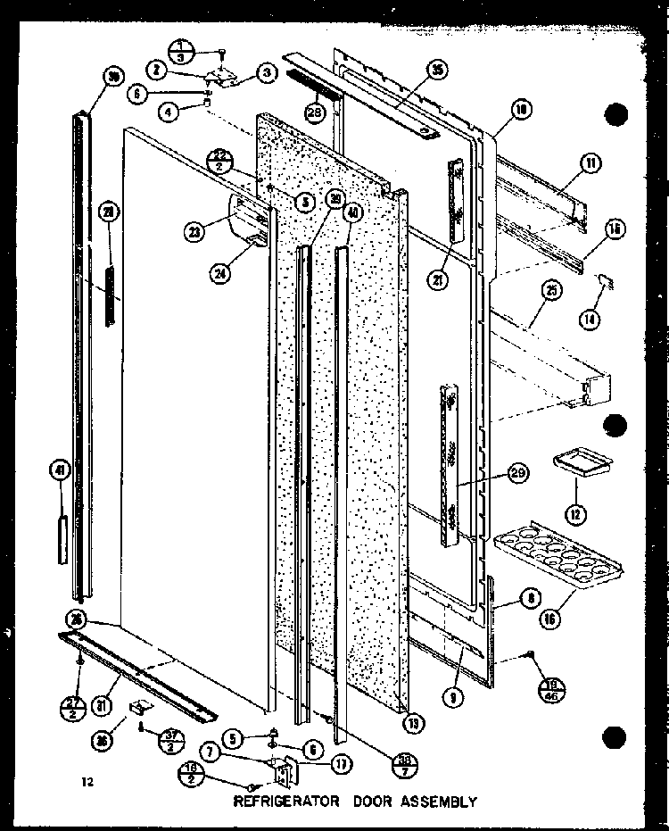Refrigerator Door Assembly Diagram and Parts List for SDI22GL-P7745505WL  Amana Refrigerator