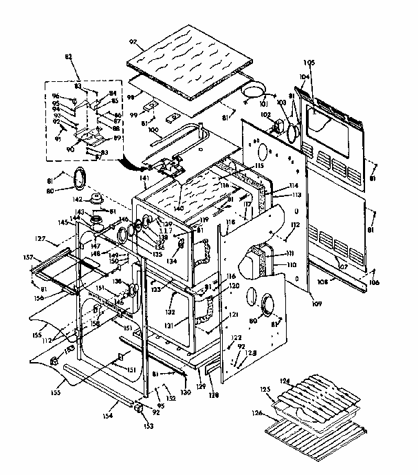 Body Section Diagram and Parts List for 8504277791  Kenmore Range