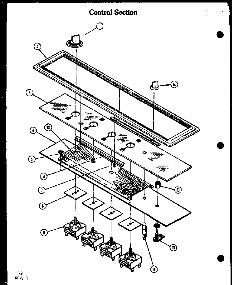 Control Section Diagram and Parts List for AKM-1B-P85549-3S  Amana Range