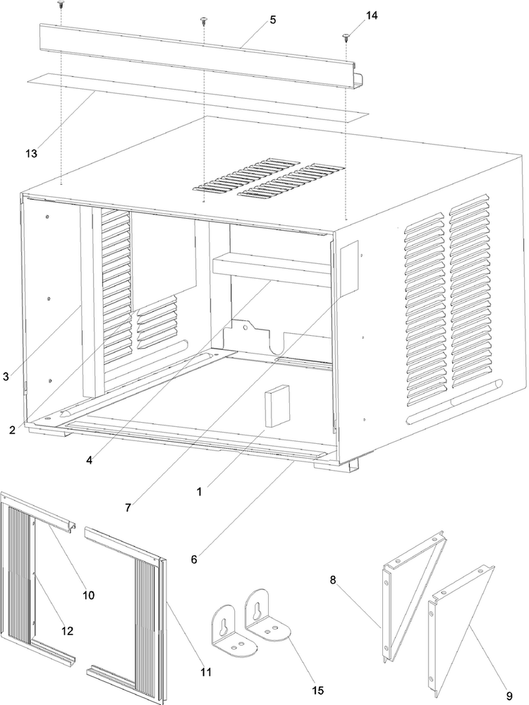 Outer Case Assembly Diagram and Parts List for AAC121STA0  Amana Air Conditioner