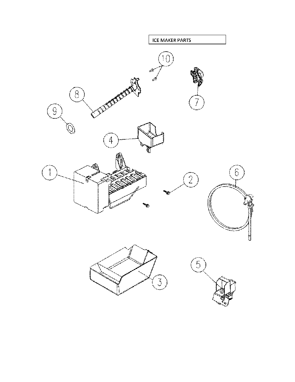 Ice Maker Parts Diagram and Parts List for 11169339812  Kenmore Refrigerator