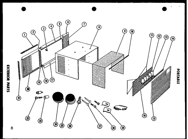 Evaporator Parts Diagram and Parts List for ES6P-2SPML P54972-32R Amana Air Conditioner