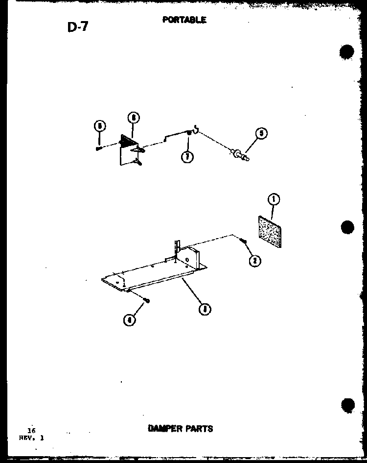 Damper Parts Diagram and Parts List for 8P-5L P54973-21R Amana Air Conditioner