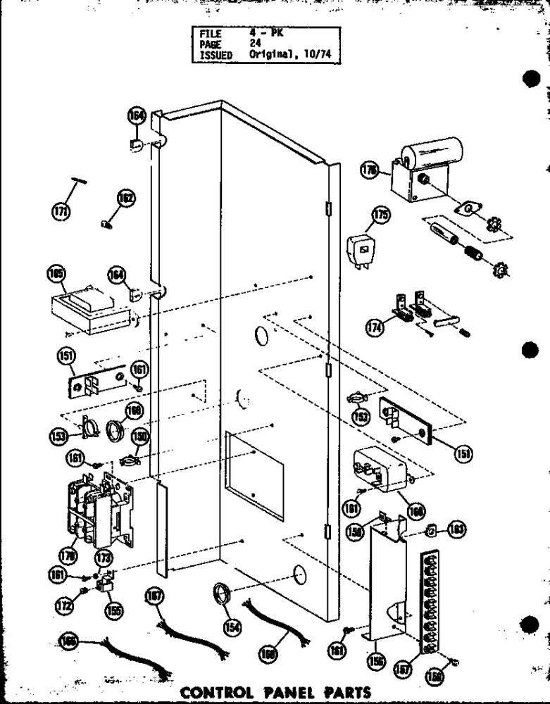 Control Panel Parts 2 Diagram and Parts List for PK5-3J P55197-5C Amana Air Conditioner