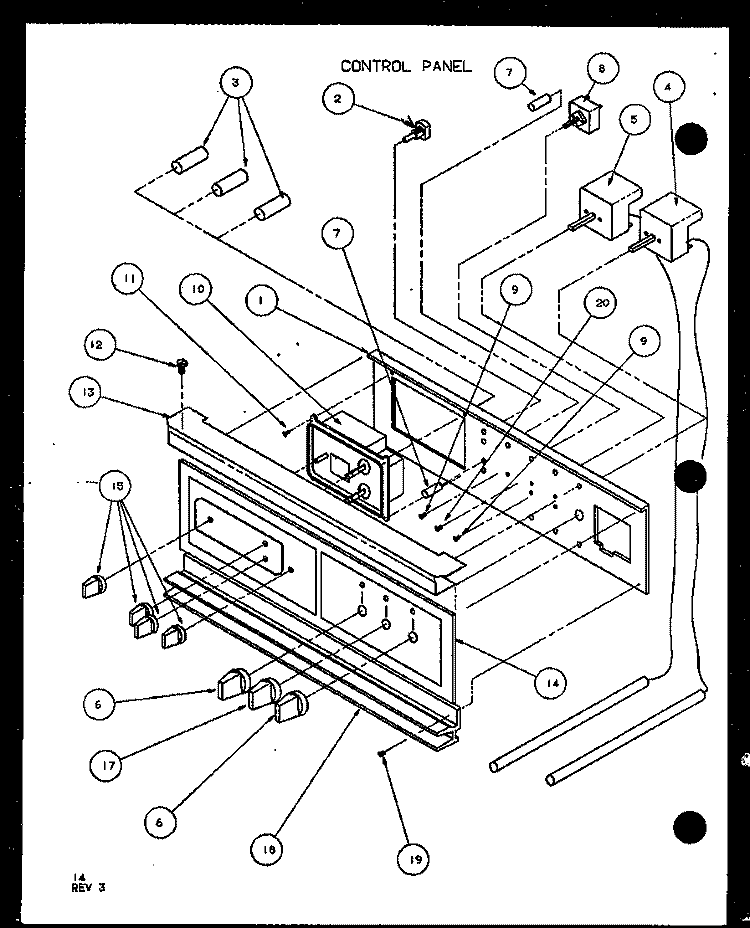 CONTROL PANEL Diagram and Parts List for AO27DC P8575502S Amana Wall Oven