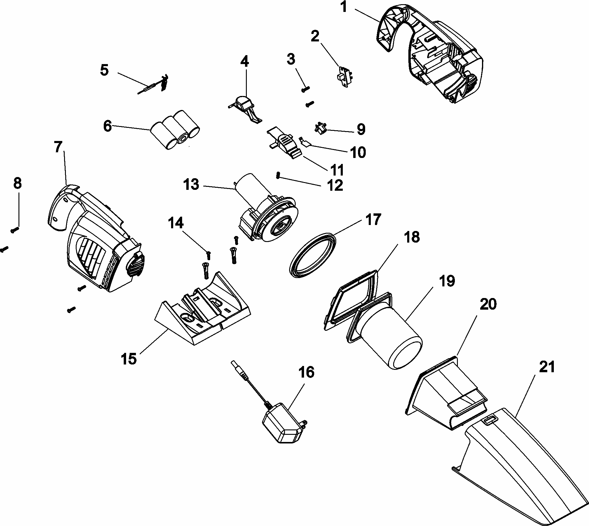Complete Assembly Of S1120--- Diagram and Parts List for S2105-180  Hoover Upright Vacuum