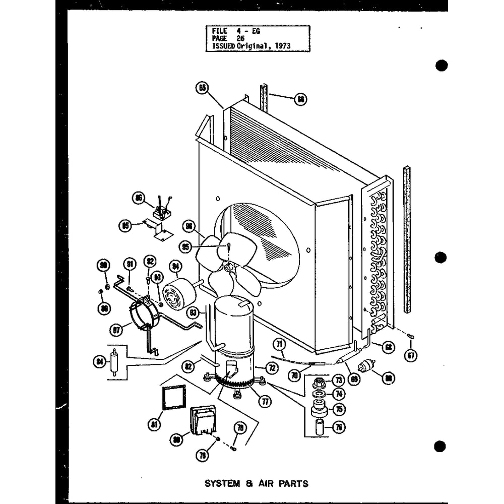 System & Air Parts 3 Diagram and Parts List for EG25,12-1 P54688-9C Amana Air Conditioner
