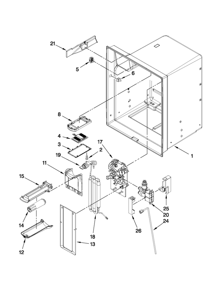 Refrigerator Liner Parts Diagram and Parts List for  Maytag Refrigerator