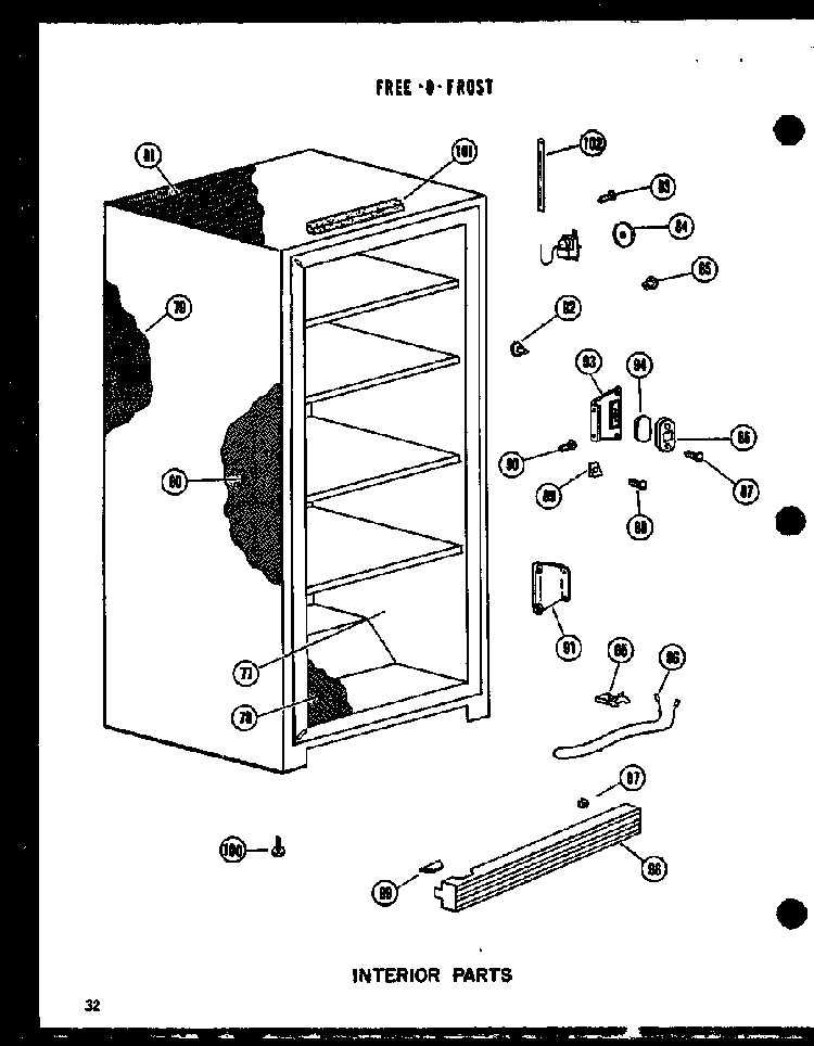 Section 2 Diagram and Parts List for UF12K-AG P60250-9WG Amana Freezer