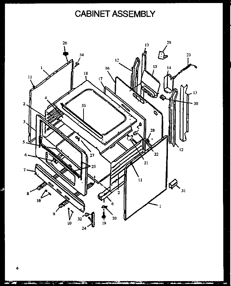 CABINET ASSY Diagram and Parts List for RLS363UL P1142377N L Amana Range