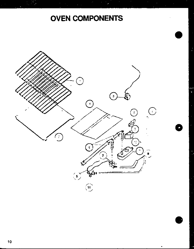 OVEN COMPONENTS Diagram and Parts List for RLS348UCO P1141105N L Amana Range