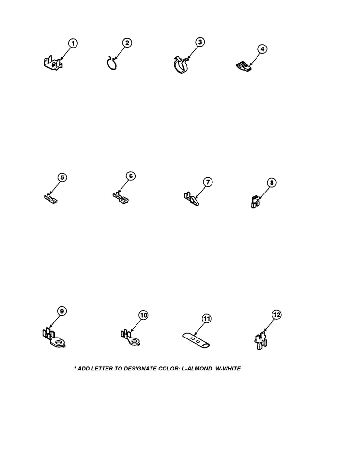 Terminals Diagram and Parts List for  Amana Washer