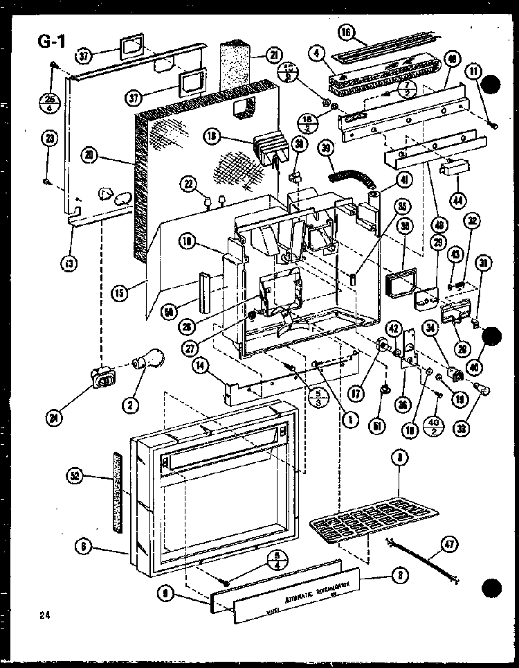 Facade Assembly Diagram and Parts List for SLDI22F-C-P75400-19WC  Amana Refrigerator