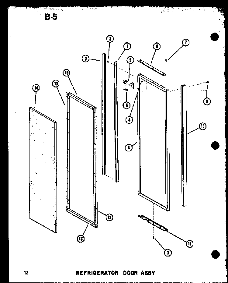 Refrigerator Door Assy Diagram and Parts List for SDI22E-L-P74870-6WL  Amana Refrigerator