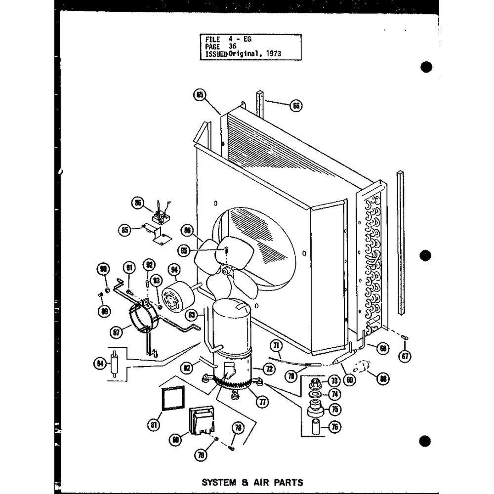 System & Air Parts 2 Diagram and Parts List for EG25,12-1 P54688-9C Amana Air Conditioner