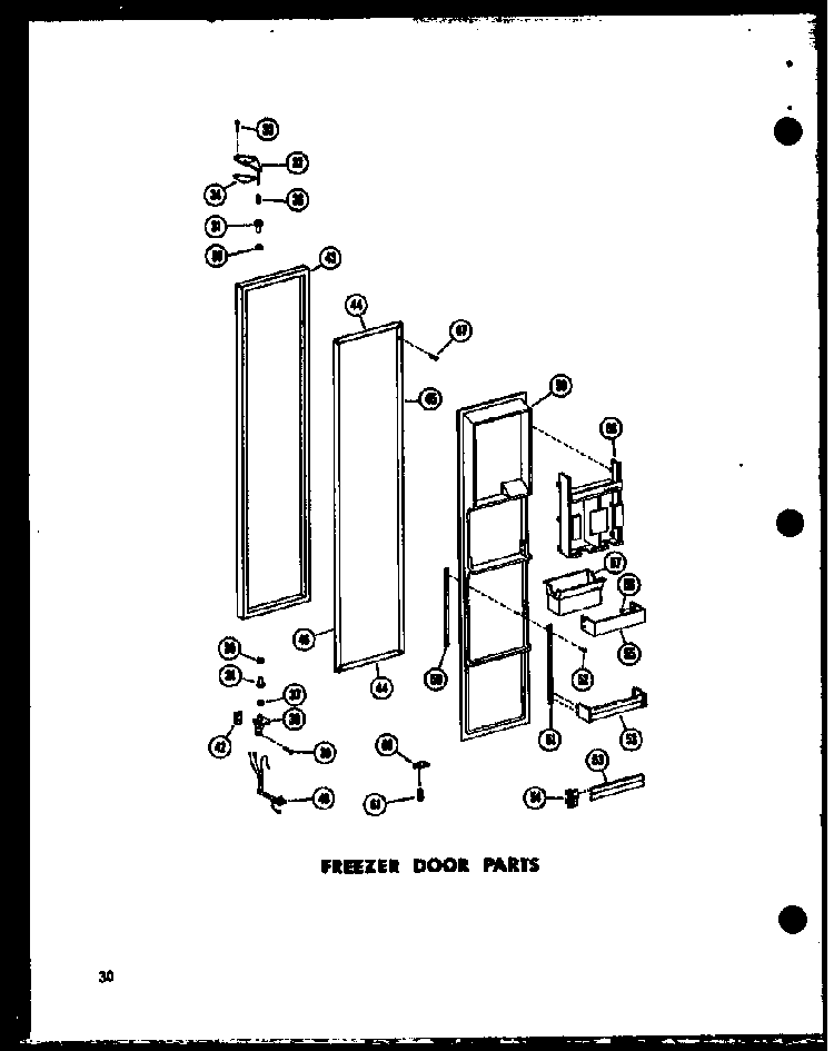 Freezer Door Parts Diagram and Parts List for SD19W-P60340-9W  Amana Refrigerator