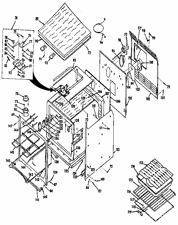 Body Section Diagram and Parts List for 8504237790  Kenmore Range