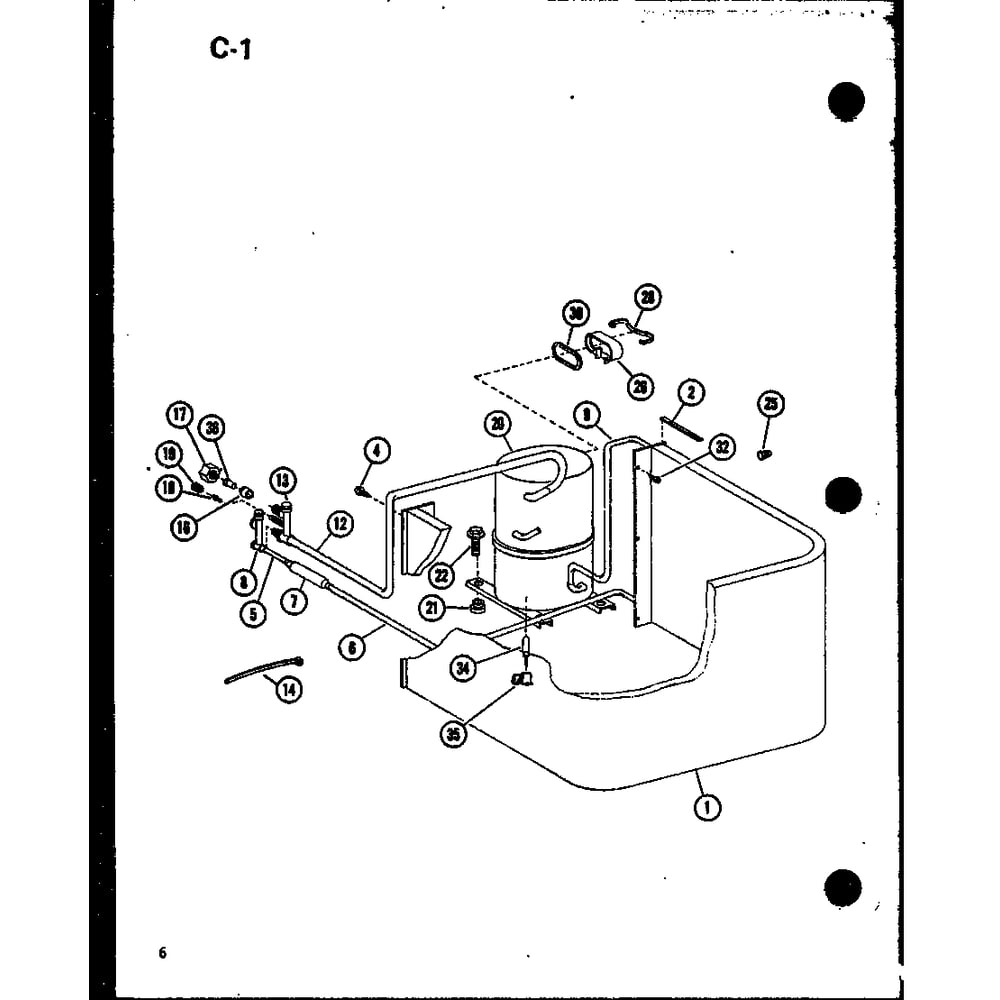 Condenser Coil Assembly Diagram and Parts List for RCF36U01B P68446-8C Amana Air Conditioner