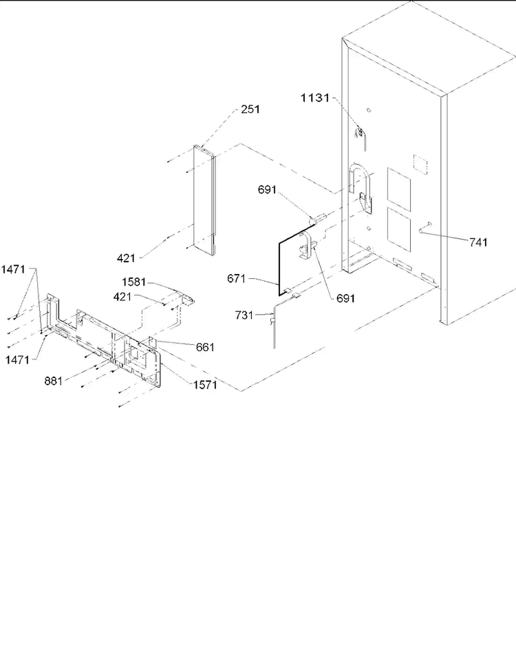 Cabinet Back Diagram and Parts List for BRF20V1S-P1321313WS  Amana Refrigerator