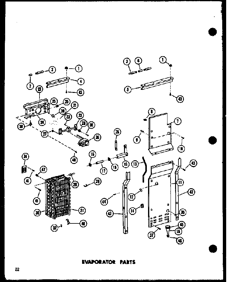 Evaporator Parts Diagram and Parts List for SP19E-C-P74870-2WC  Amana Refrigerator
