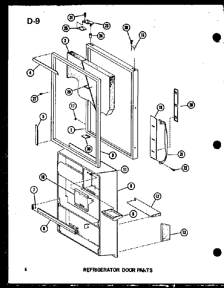 Refrigerator Door Parts Diagram and Parts List for ESBFC16D-C-P60235-23WC  Amana Refrigerator