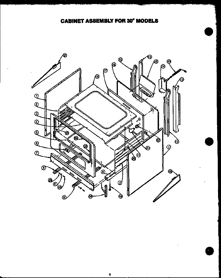 Page 1 Diagram and Parts List for GBP26DC  Amana Range